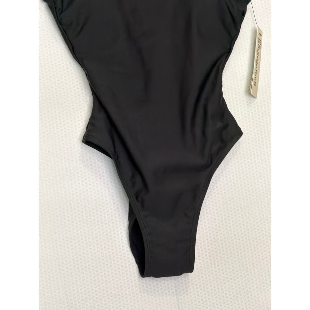 No Boundaries Women’s XS Black One Piece Swimsuit Scoop Neck Stretch NWT - Picture 3 of 6